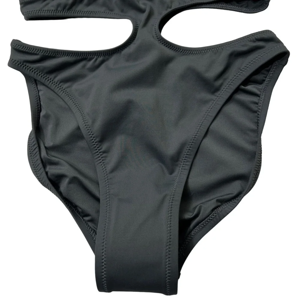 SKIMS Swim Tank Monokini Gunmetal Womens XS‎